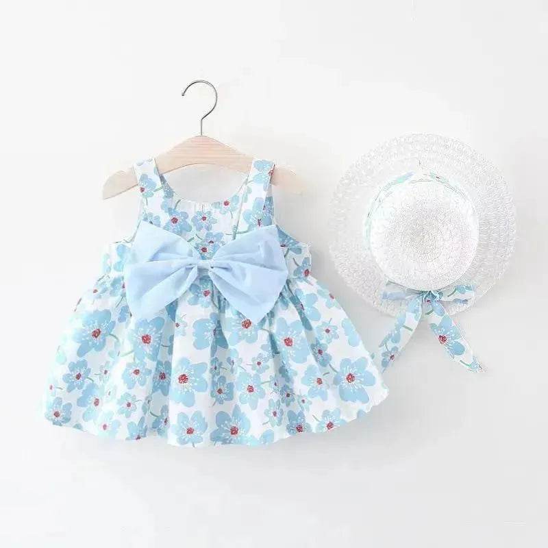 Casual Newborn Baby girl Printed Bow Princess Dress - www.Shopthatapp.com