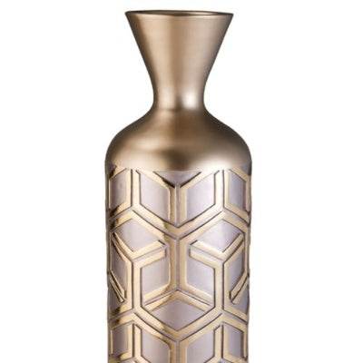 22 Tall Polyresin Decorative Vase, Weave Rose Gold Design - www.Shopthatapp.com