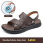 Men’s Breathable Genuine Leather Beach Shoes – Soft Sole Casual Loafers for Middle-Aged & Seniors - www.Shopthatapp.com