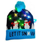 LED Christmas Hat Sweater Knitted Beanie Christmas Light Up Knitted Hat Christmas Gift  Kids Xmas New Year Decorations - www.Shopthatapp.com