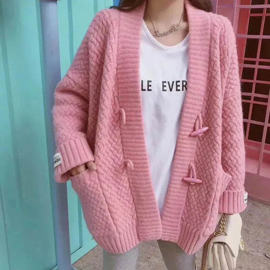 Autumn Winter Button Down Woolen Cashmere sweater Cardigan for women - www.Shopthatapp.com