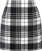 Women's High Waist Plaid Tight Pencil Wool Mini Skirt - www.Shopthatapp.com