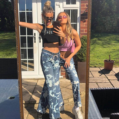 Slim Fit Slimming Versatile Personality Bootcut Jeans Pants women - www.Shopthatapp.com