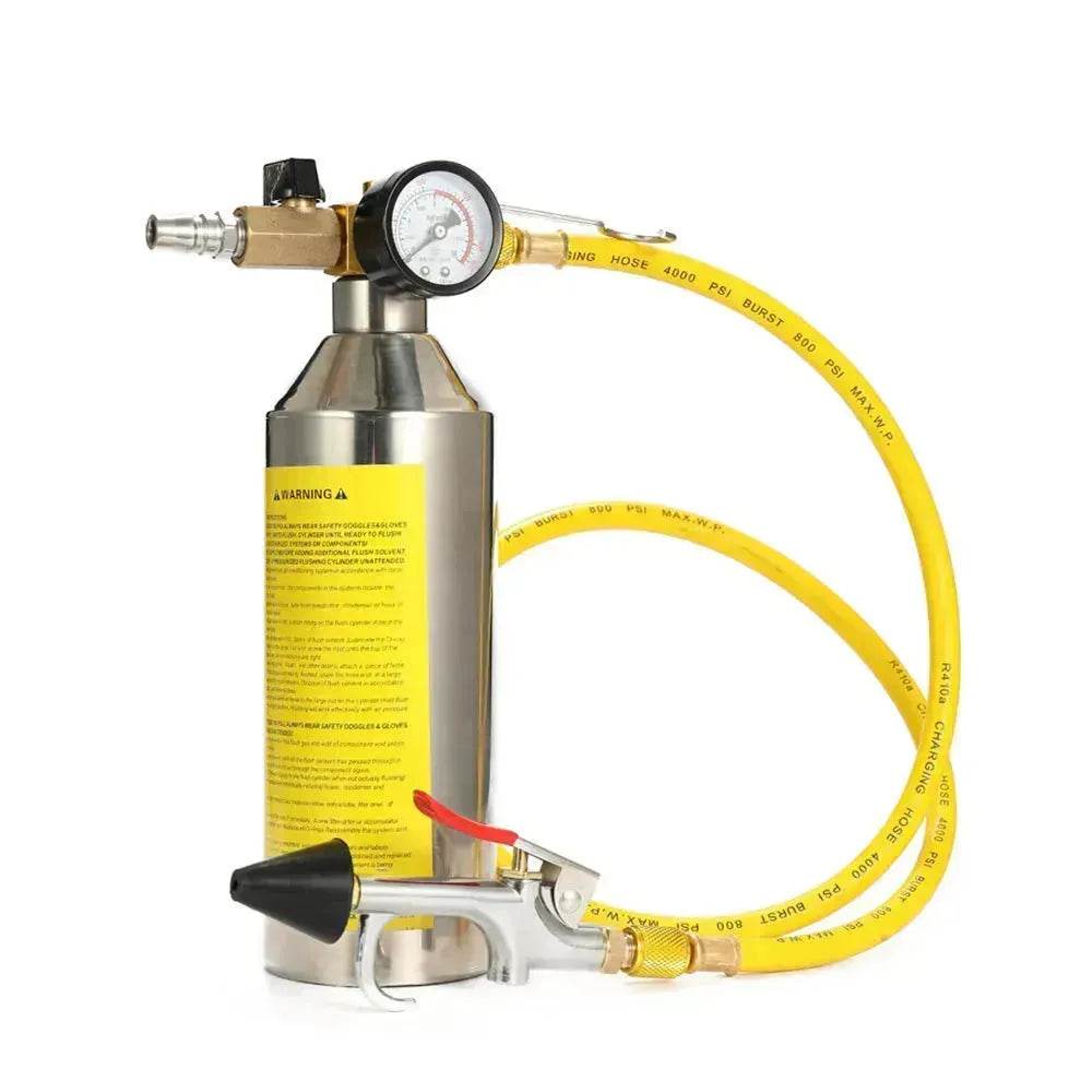 Automotive Air Conditioner System Flush Canister Gun Kit Pipe Maintenance Bottle - www.Shopthatapp.com