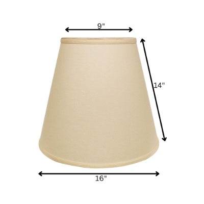 Extra Deep Empire Hardback Lampshade With Washer Fitter, Beige Color Fabric Lampshade For Table Lamps, Natural Linen, 9 Top X 16 Bottom X 14 Height - www.Shopthatapp.com