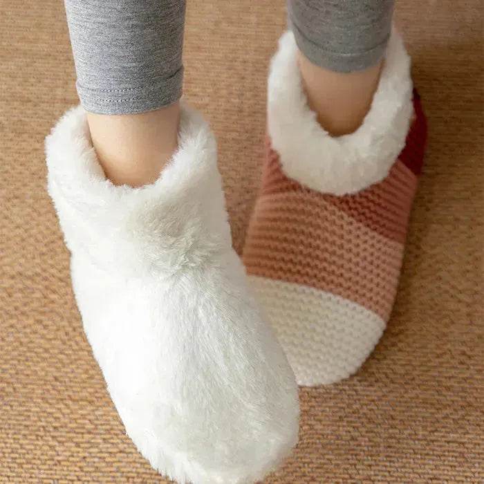 Women's Color-matching Knitted Plush Floor Socks Home Indoor Warm Non-slip Carpet Socks Winter Fashion - www.Shopthatapp.com