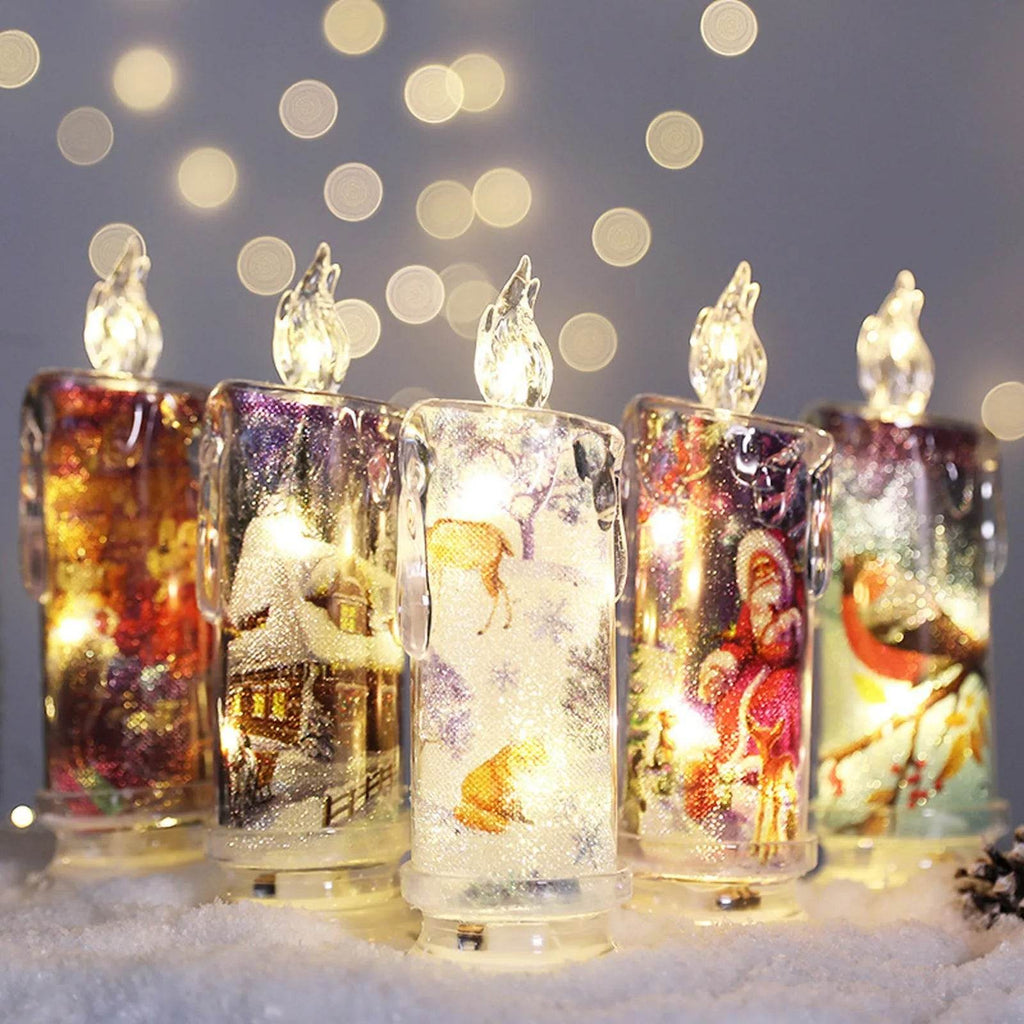 Christmas Transparent Electronic Flameless Candles Decorative Gifts - www.Shopthatapp.com