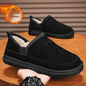 V-cut Fleece Snow Boots Winter Warm Round-toed Suede Ankle Boot Fashion Simple Non-slip Flat Cotton Shoes For Men - www.Shopthatapp.com