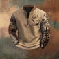 Men Polo Half Zipper  Sweatshirt Men's 3D Printing Pullover top - www.Shopthatapp.com