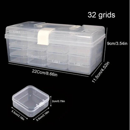 32-grid Transparent Plastic Storage Box Large Capacity Portable - www.Shopthatapp.com