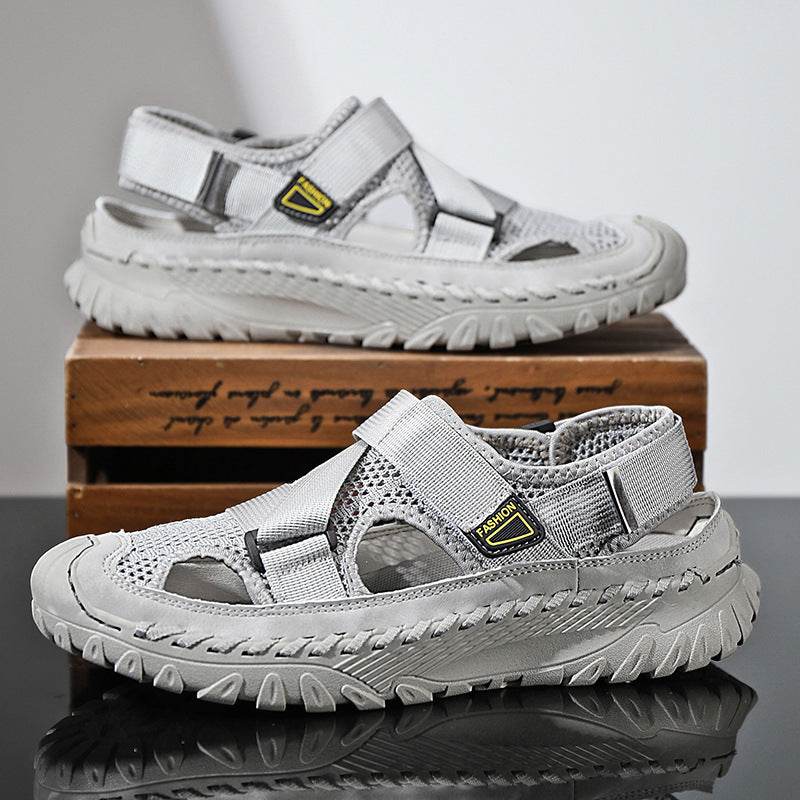 Summer Men's Hollow Mesh Surface Breathable Trendy Casual Shoes All-matching Sandals - www.Shopthatapp.com