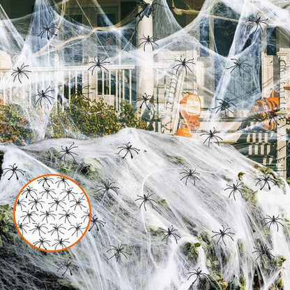 Halloween Decoration Cotton Spider Web Atmosphere Layout Props - www.Shopthatapp.com