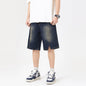 American-style Retro Washed Split Design Denim Shorts For Men Jeans - www.Shopthatapp.com