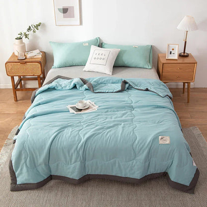 Pure Color Washed Cotton Summer Air Conditioning Duvet - www.Shopthatapp.com