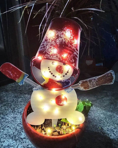 Christmas Scene Decoration With LED Lights Christmas Snowman Ornaments - www.Shopthatapp.com