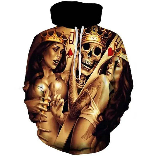 Casual Street fashion Gothic Printed Hoodie Pullover Sweatshirt For Men - www.Shopthatapp.com