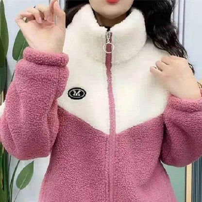 Fashionable  Women's Woolen Jacket Zip up Thickened Winter coat - www.Shopthatapp.com