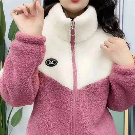 Fashionable  Women's Woolen Jacket Zip up Thickened Winter coat - www.Shopthatapp.com