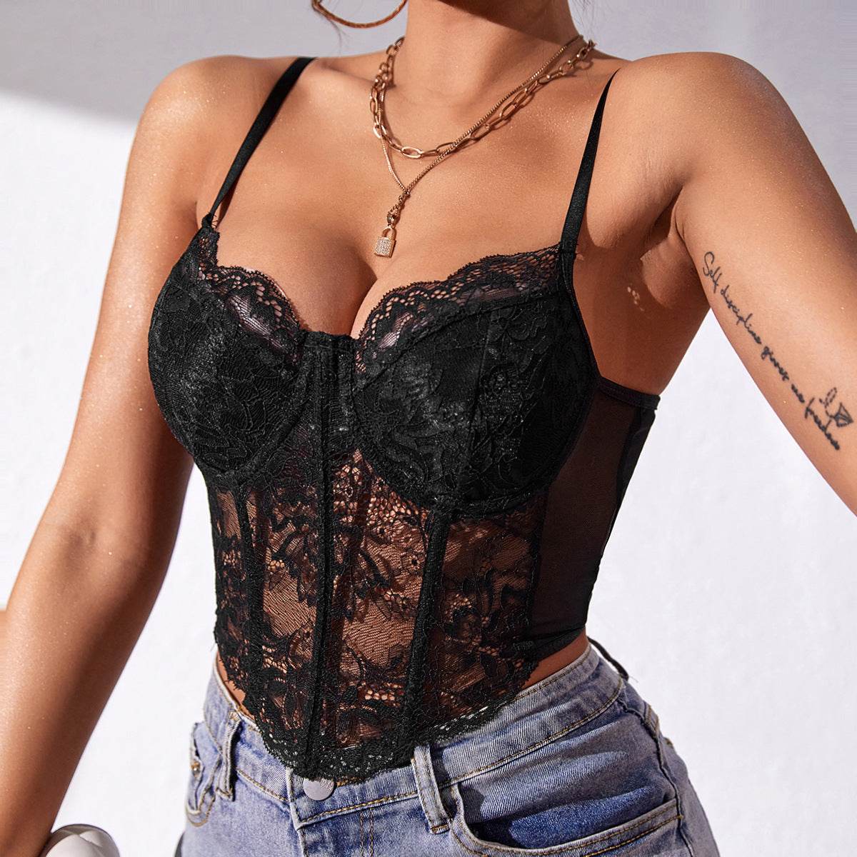Lace Slim-fit Tank Top Women - www.Shopthatapp.com