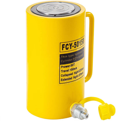 50T 6In Stroke Hydraulic Cylinder Jack Solid Single Acting Hydraulic Ram Cylinder 150mm Hydraulic Lifting Cylinders For Bending, Straightening And Pulling On Trucks, Tractors And Heavy Equipm - www.Shopthatapp.com