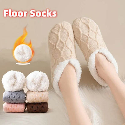 Winter Warm Short Cotton Slipper Socks Unisex Thicken Thermal Plush Home Floor Sock Soft Non-slip Grip Fuzzy Floor Fluffy Socks - www.Shopthatapp.com