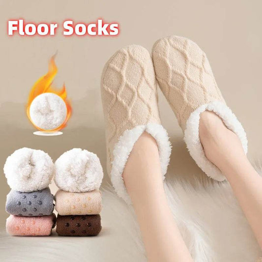 Winter Warm Short Cotton Slipper Socks Unisex Thicken Thermal Plush Home Floor Sock Soft Non-slip Grip Fuzzy Floor Fluffy Socks - www.Shopthatapp.com
