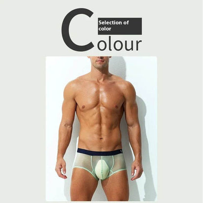 Underwear Men's Boxers Brief Ultra-thin Transparent Ice Silk Low Waist - www.Shopthatapp.com