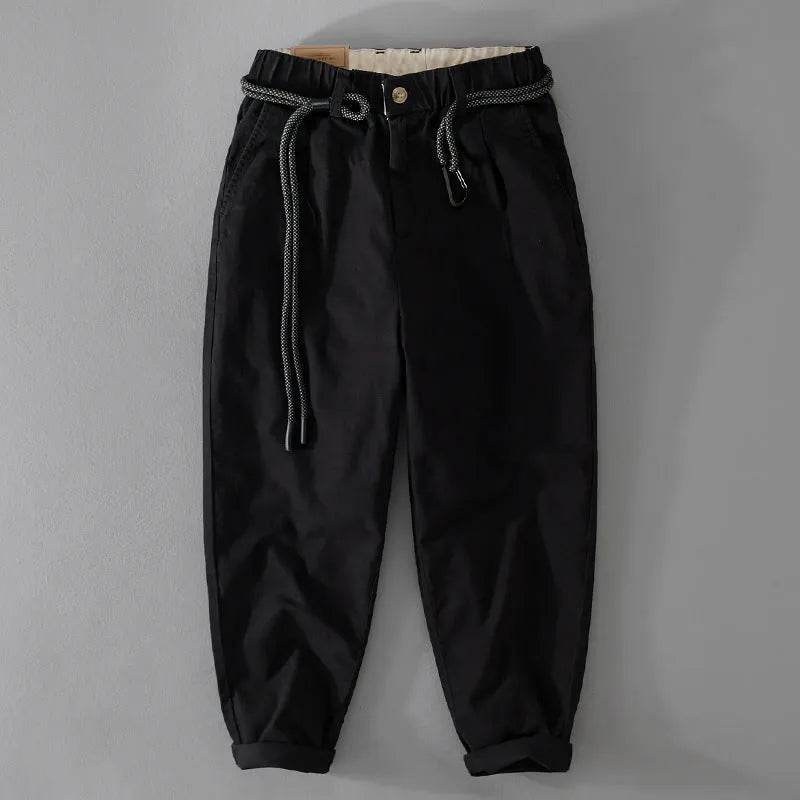 Men's Mid waist Loose Casual Chinos Pant trouser - www.Shopthatapp.com