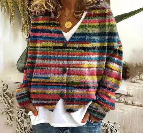 Christmas Abstract Printing Casual Cloak Coat Cardigan Sweater - www.Shopthatapp.com