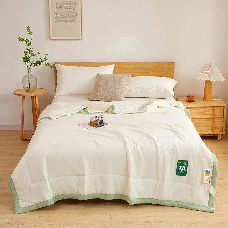 Washable Raw Cotton Summer Cooling Quilt Sage duvet cover - www.Shopthatapp.com