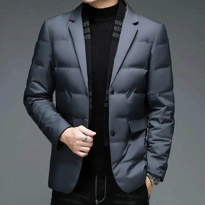 Winter Men's Suit Detachable Scarf Collar Casual Down Jacket - www.Shopthatapp.com