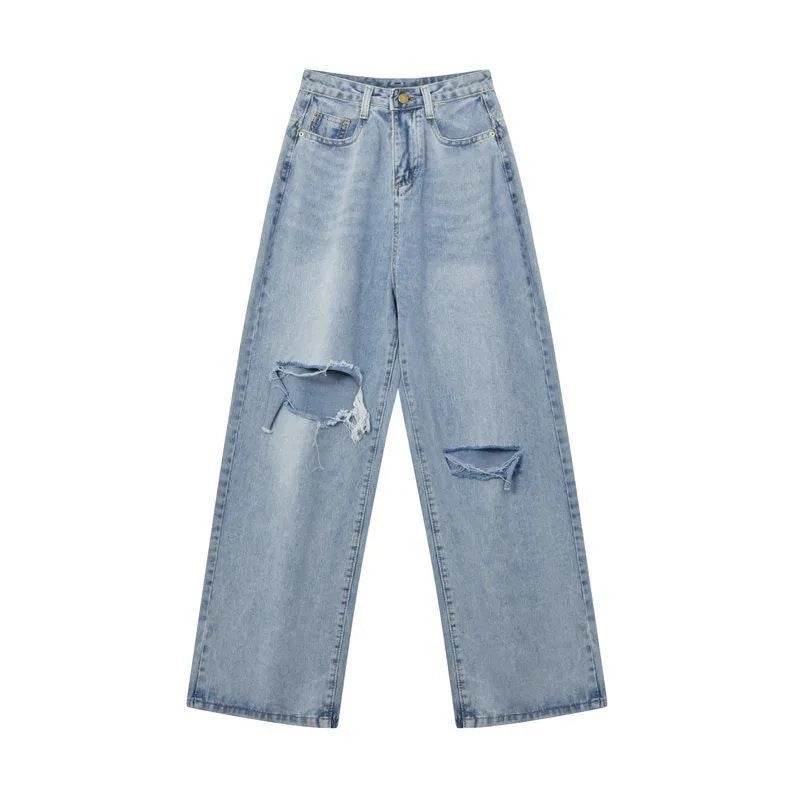 Oversized High Waist Ripped Jeans pant for Women - www.Shopthatapp.com