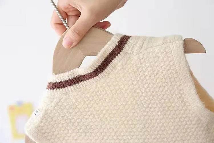 Children Knitted Chunky Sweater Outwear Vest kids - www.Shopthatapp.com