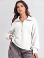 Women's Half Zipper Pullover Long Sleeve Sweatshirt - www.Shopthatapp.com