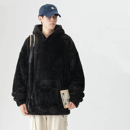 Couple Hoodie – Loose Fit Polyester Solid Color Matching Hoodies - www.Shopthatapp.com