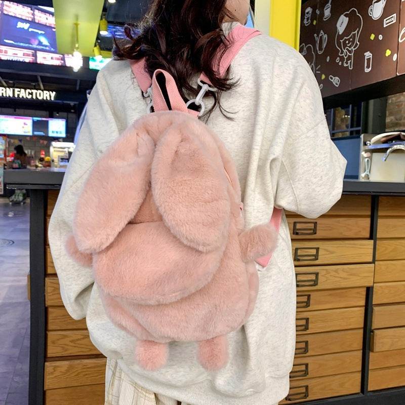 Fashion Mini Small Plush Cute Bunny Backpack for Girls - www.Shopthatapp.com