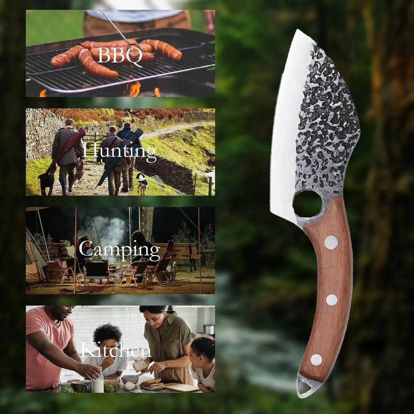 Vikings and Hand Forged Meat Cleaver Professional Chef Knife - www.Shopthatapp.com