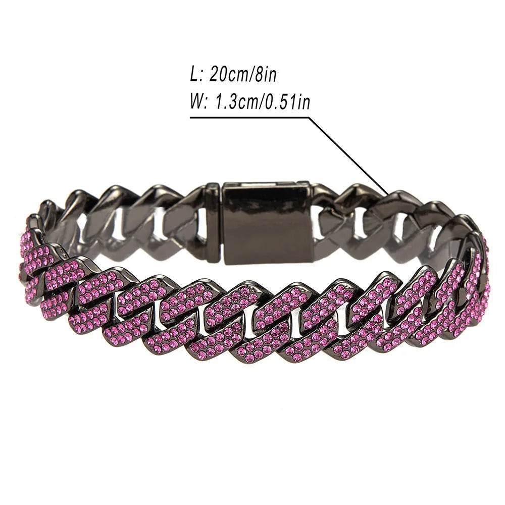 Box Buckle 14mm Bar Cuban Link Chain Bracelet and Necklace 2pcs - www.Shopthatapp.com