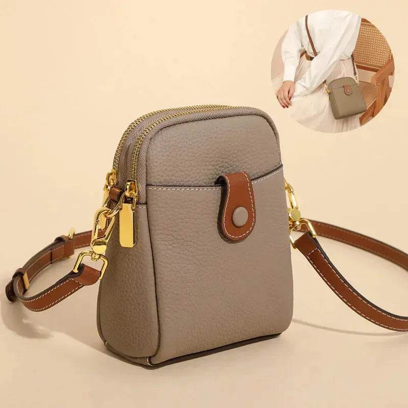 Lychee Pattern Mobile Phone Bag Small High Quality Leather Crossbody Bags For Women Wallet - www.Shopthatapp.com