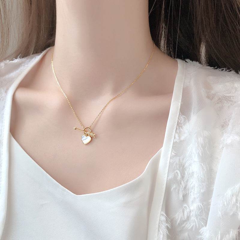 Romantic Heart Necklace Copper Zircon Pendant Necklace for women - www.Shopthatapp.com