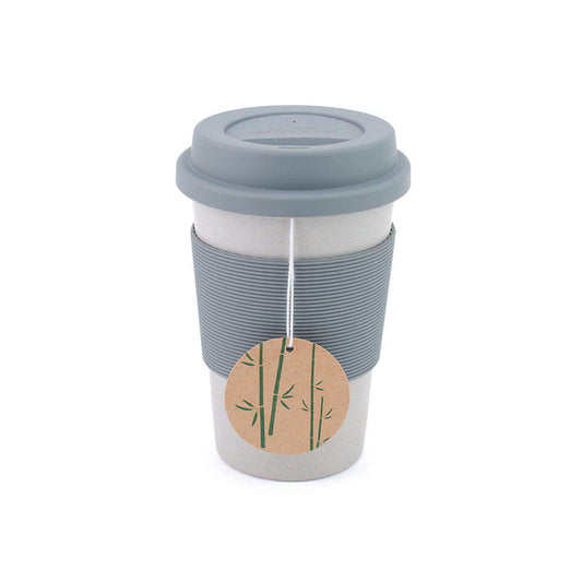 Peterson Housewares eco-friendly coffee cup with bamboo fiber design and silicone sleeve