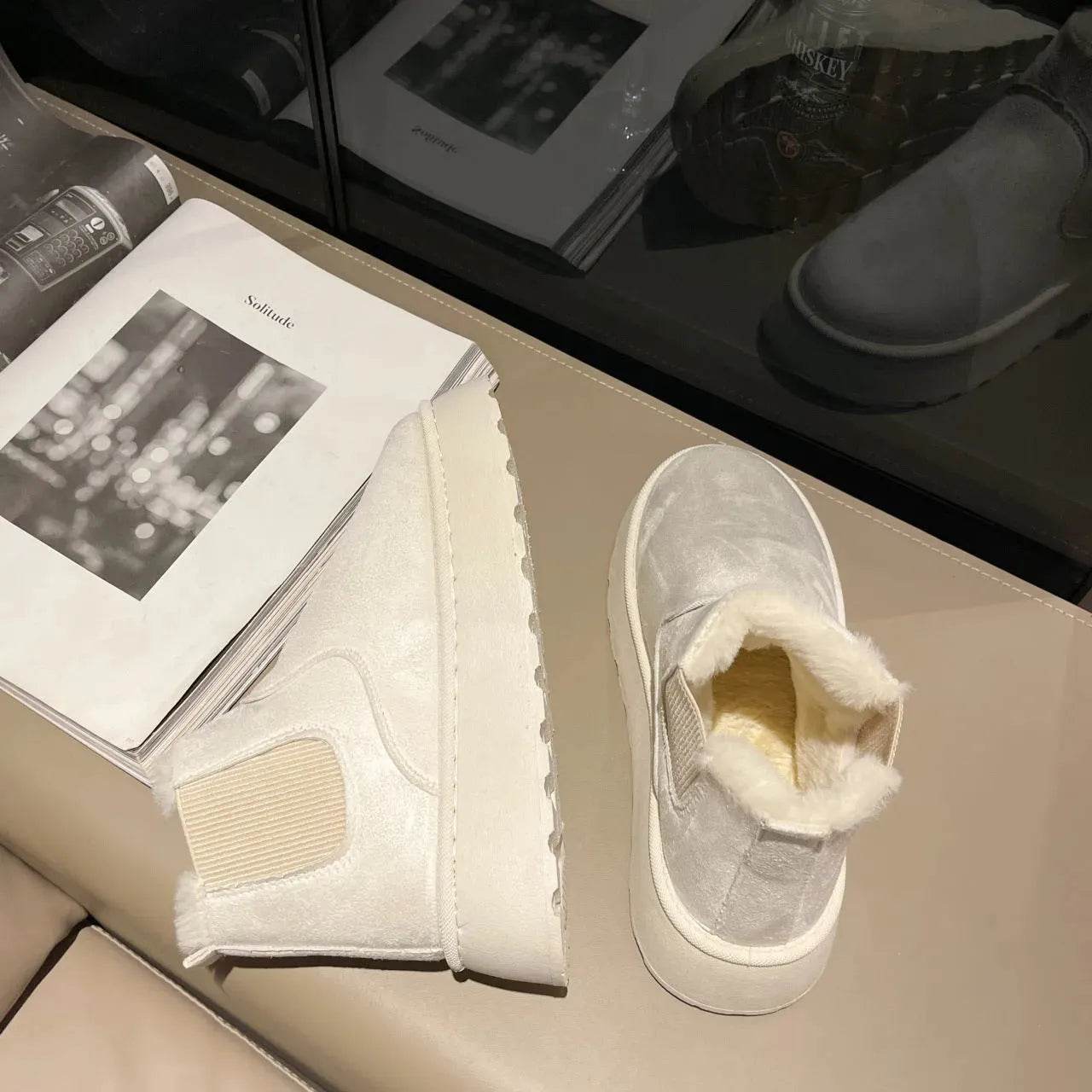 Women's Plush Boots Winter Warm Fleece Thick Flats Snow Boots Fashion Shoes - www.Shopthatapp.com