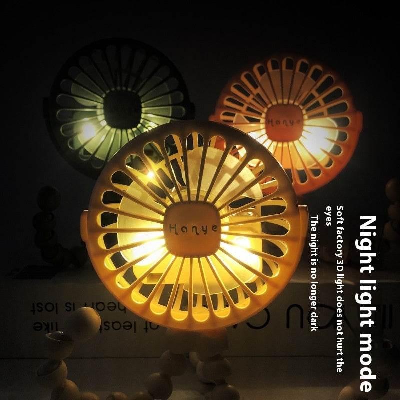 USB Powered summer heat Handheld fan with stand and Night light - www.Shopthatapp.com