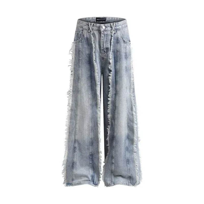 Jeans Destroyed Loose Burrs Wide Leg Bootcut Pants - www.Shopthatapp.com