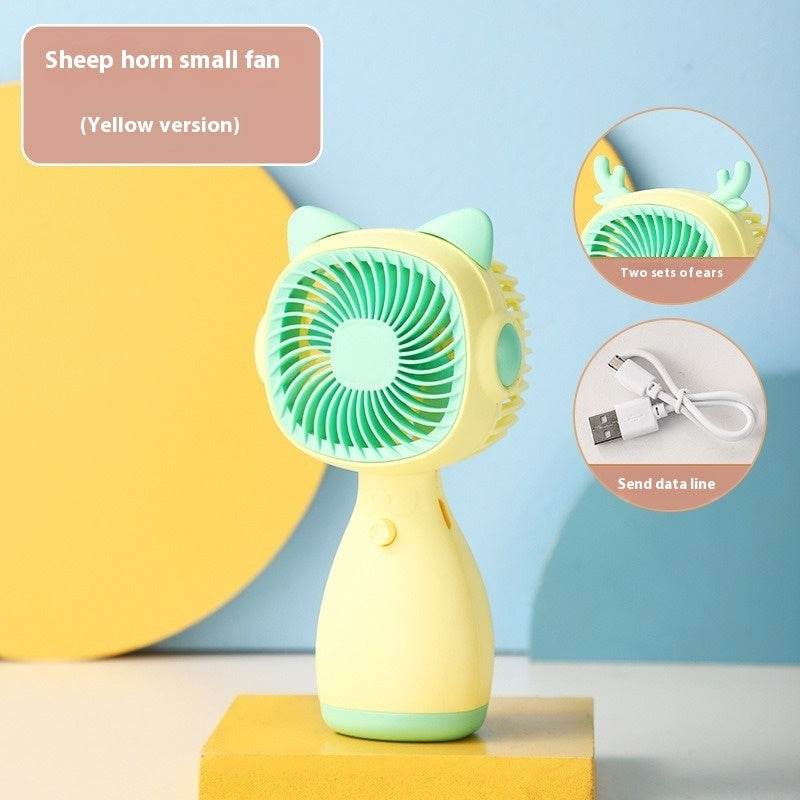 Small Handheld Fan Desktop Cartoon Mini Electric Usb Student Portable Gift - www.Shopthatapp.com