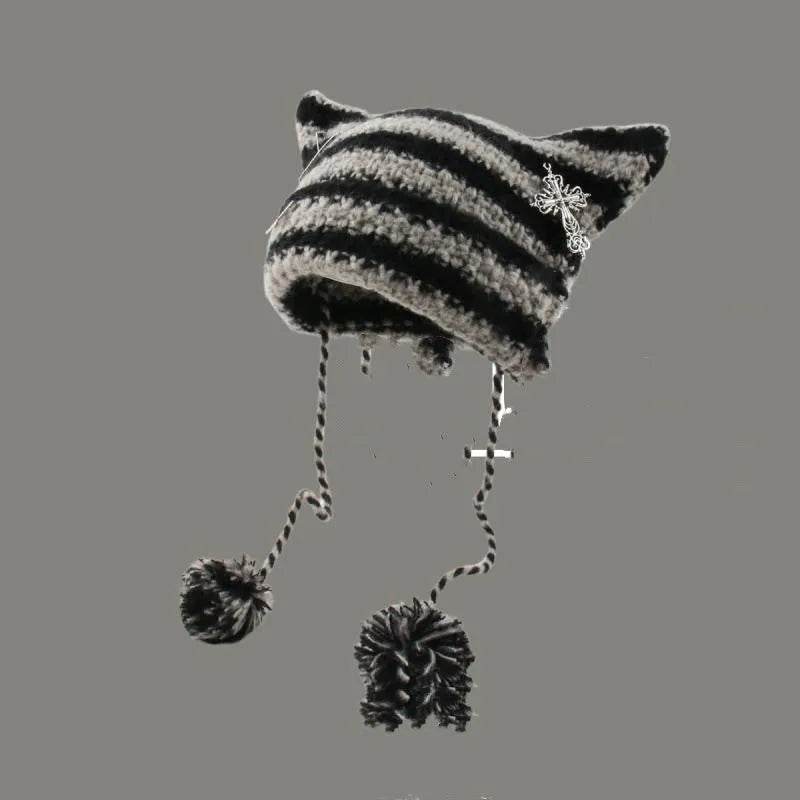 Breathable Windproof Cute Thermal Head Cover Woolen Cap beanies - www.Shopthatapp.com