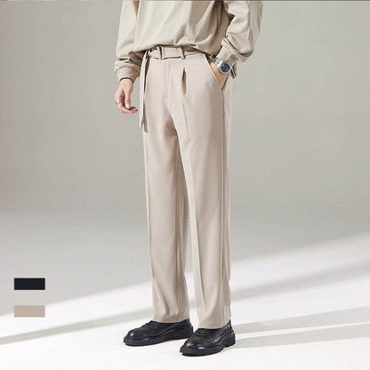 Detachable Belt Draping Wide-leg Suit Chinos Trouser For Men - www.Shopthatapp.com