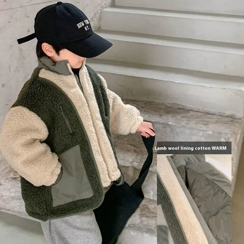 Children Lambswool fleece  Warm Thickened Winter coat Cardigan Kids - www.Shopthatapp.com