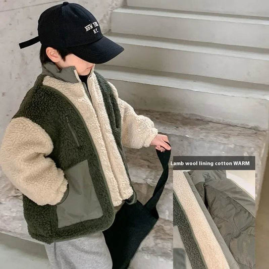 Children Lambswool fleece  Warm Thickened Winter coat Cardigan Kids - www.Shopthatapp.com