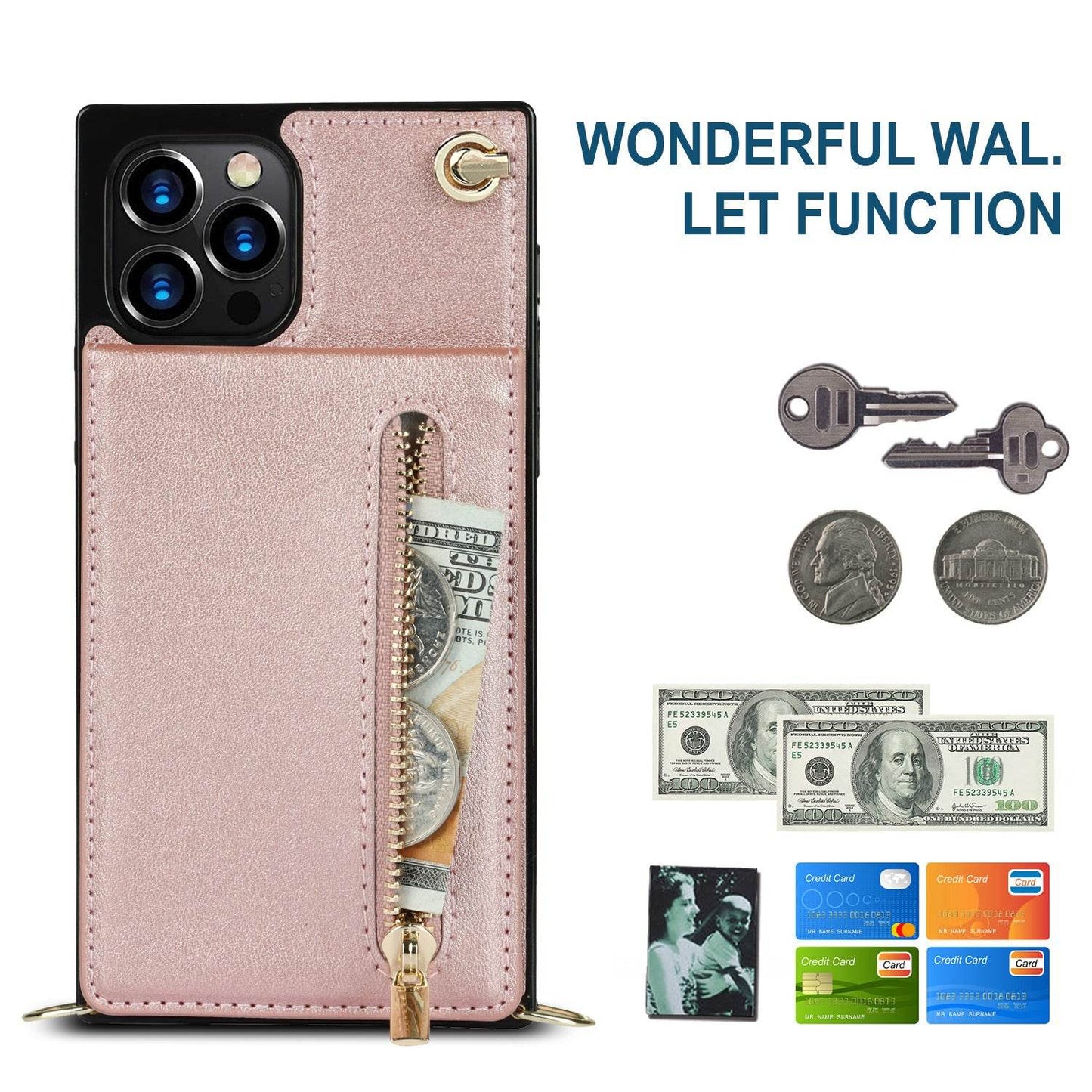 Samsung leather Crossbody Phone Case Card Holder Wallet leather case - www.Shopthatapp.com
